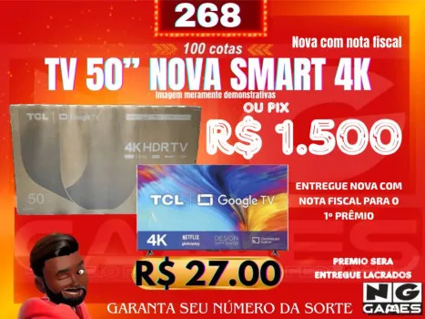 Ação 268 tv 50” smart 4k ou r$ 1.500 pix