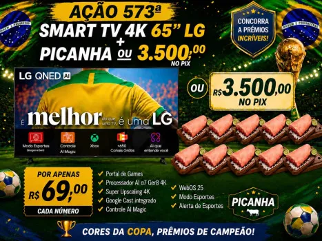 Dejair maxx - Ação 573ª tv lg 65 + kit picanha ou 3.5k
