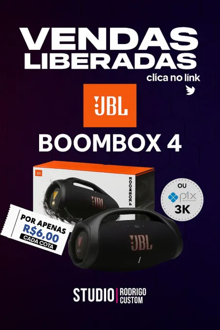 Studio Rodrigo Custom - Jbl boombox 4 ou 3k no pix.