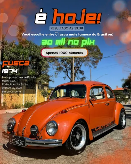 Fusca do mc kadu 1974 placa preta com certificado