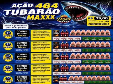 Dejair maxx - Ação tubarão 464ª combos 50 picanhas do 1ª ao 5ª