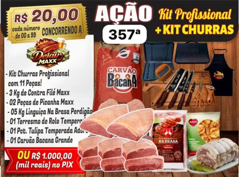 Dejair maxx - Ação 357ª kit churrasco profissional + combo ou 1k
