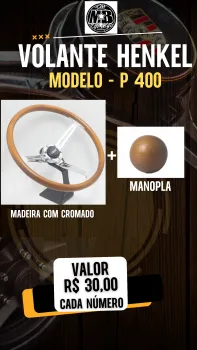 Volante henkel + manopla câmbio ambos em madeira