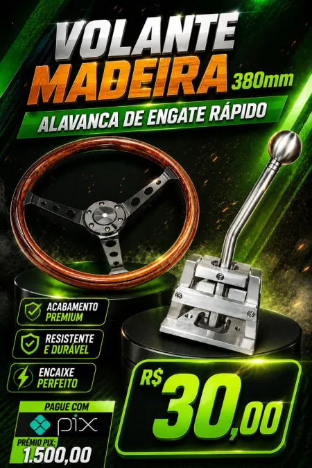 Garage Ragway - #453 volante de madeira+ alavanca ou 1500 no pix