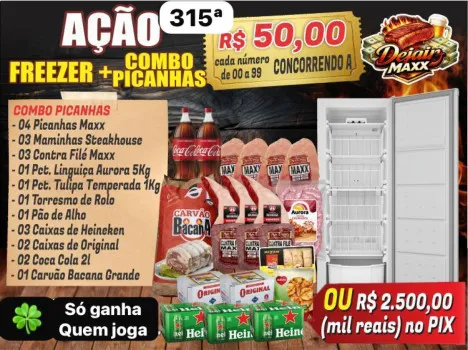 Dejair maxx - Ação 315ª freezer + combo de picanha & cia ou 2,5k