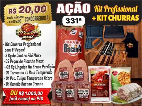 Dejair maxx - Ação 331ª kit churrasco profissional + combo ou 1k