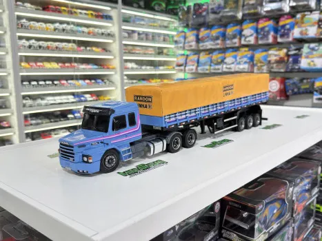 Minis Evolution - Scania 113 azul com carreta randon 1/32