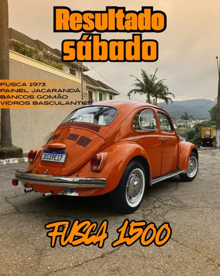 Fusca 1973 marrom ocre 1500 banco gomao