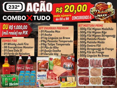 Dejair maxx - Ação 232ª combo x tudo ou mil no pix