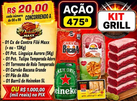 Dejair maxx - Ação 475ª kit grill ou mil reais no pix
