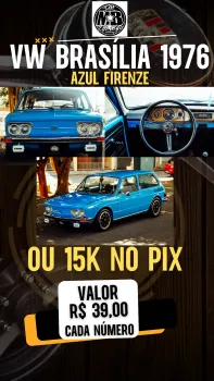Vw brasília 1976 azul firenze ou 15k no pix