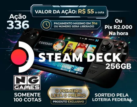 ngimport - Ação 336 stean deck 256 top ou r$2.000 no pix