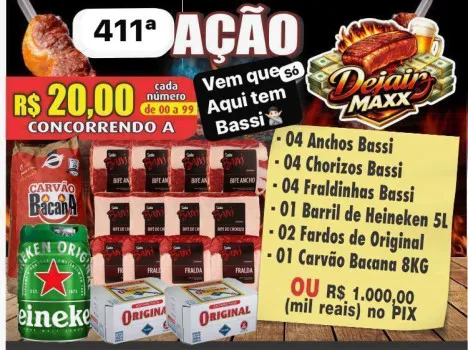 Dejair maxx - Ação 411ª combo bassi +barril+cervejas ou pix 1k