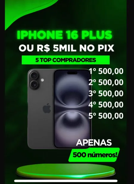 Iphone 16 ou5 mil no pix + 5 top comprador 500,00