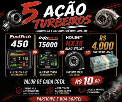 TURBEIROS - 5ª ação fueltech 450 ou injepro t5000 ou 4 mil