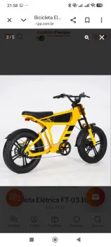 MARCOS ALBERTO DE OLIVEIRA - Bike elétrica amarela estilo bmx