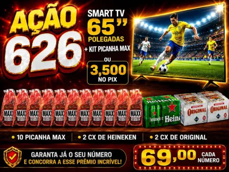Dejair maxx - Ação 626ª smart tv 65 + kit picanha ou 3.500k
