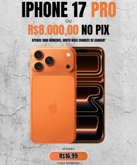Alemão Rifas - Iphone 17 ou 8 mil no pix