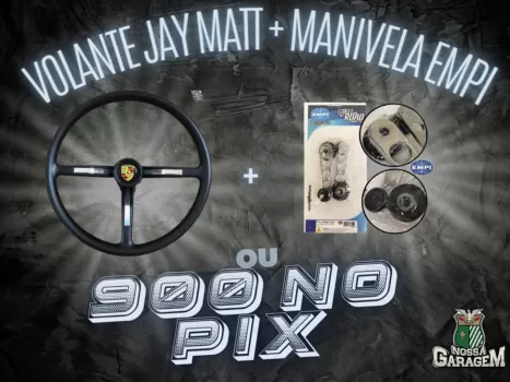 Volante jay matt + manivela empi ou r$ 900,00