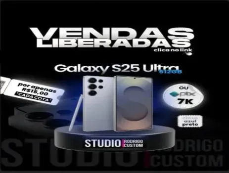 Studio Rodrigo Custom - Samsung s25 ultra 512gb ou 7k no pix