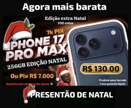 NG GAMES ACÕES - Edição extra natal iphone 17 pró máx ou pix r$ 7 k