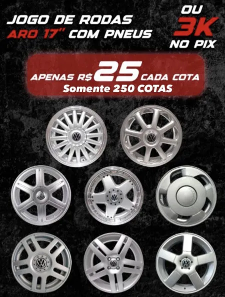 ZAVATTI CARS GARAGE - Jogo de roda 17” com pneus ou 3k no pix