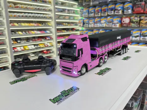 Minis Evolution - Miniatura volvo rosa 3 eixo controle remoto