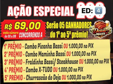 Dejair maxx - Ação especial n° 200 ed 4 serão 5 ganhadores