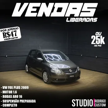 STUDIO RODRIGO CUSTOM - Vw fox plus 2009 completo ou 25k no pix