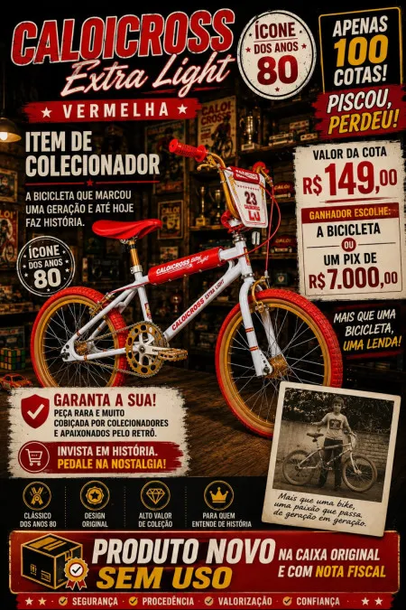 RARIDADES DO TINOCO - Caloi cross extra light ou 7k no pix !!
