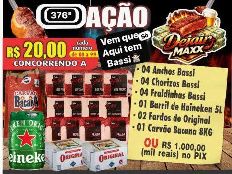 Dejair maxx - Ação 376ª combo bassi +barril+cervejas ou pix 1k