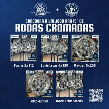 Jogo de roda aro 15 cromada - ganhador escolhe