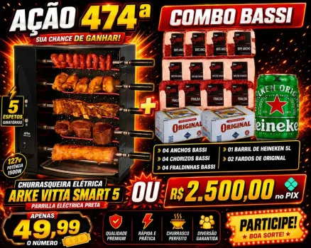 Dejair maxx - Ação 474ª churras. eletrica + combo bassi ou 2.5k
