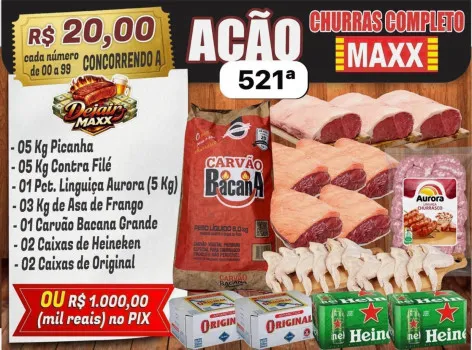 Dejair maxx - Ação 521ª churrasco completo maxx ou 1k