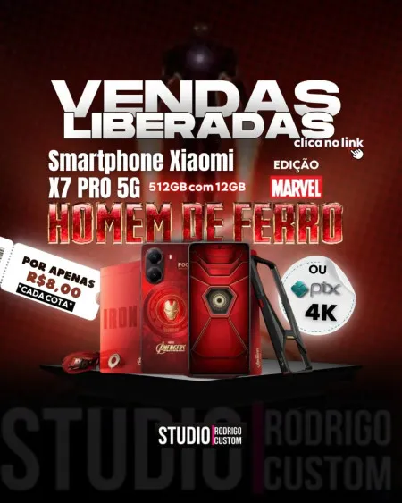 Xiaomi pocco x7 pro iron men ou 4k no pix